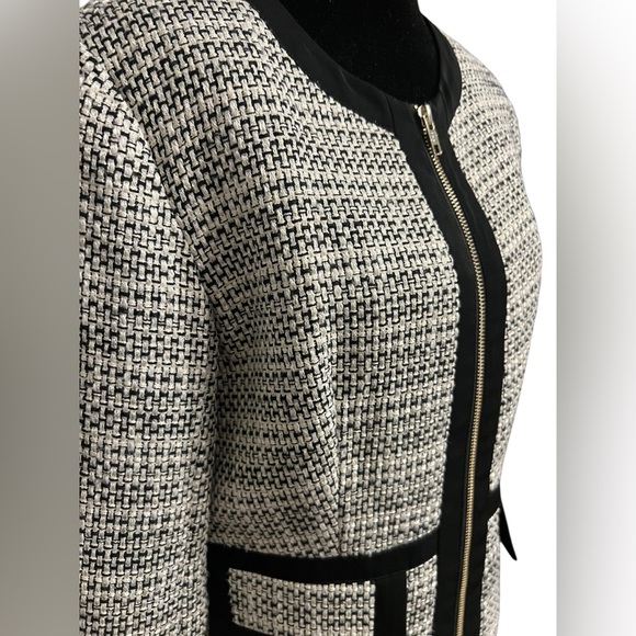 Dolce Cabo Tweed Blazer Jacket Black White M - Picture 5 of 8